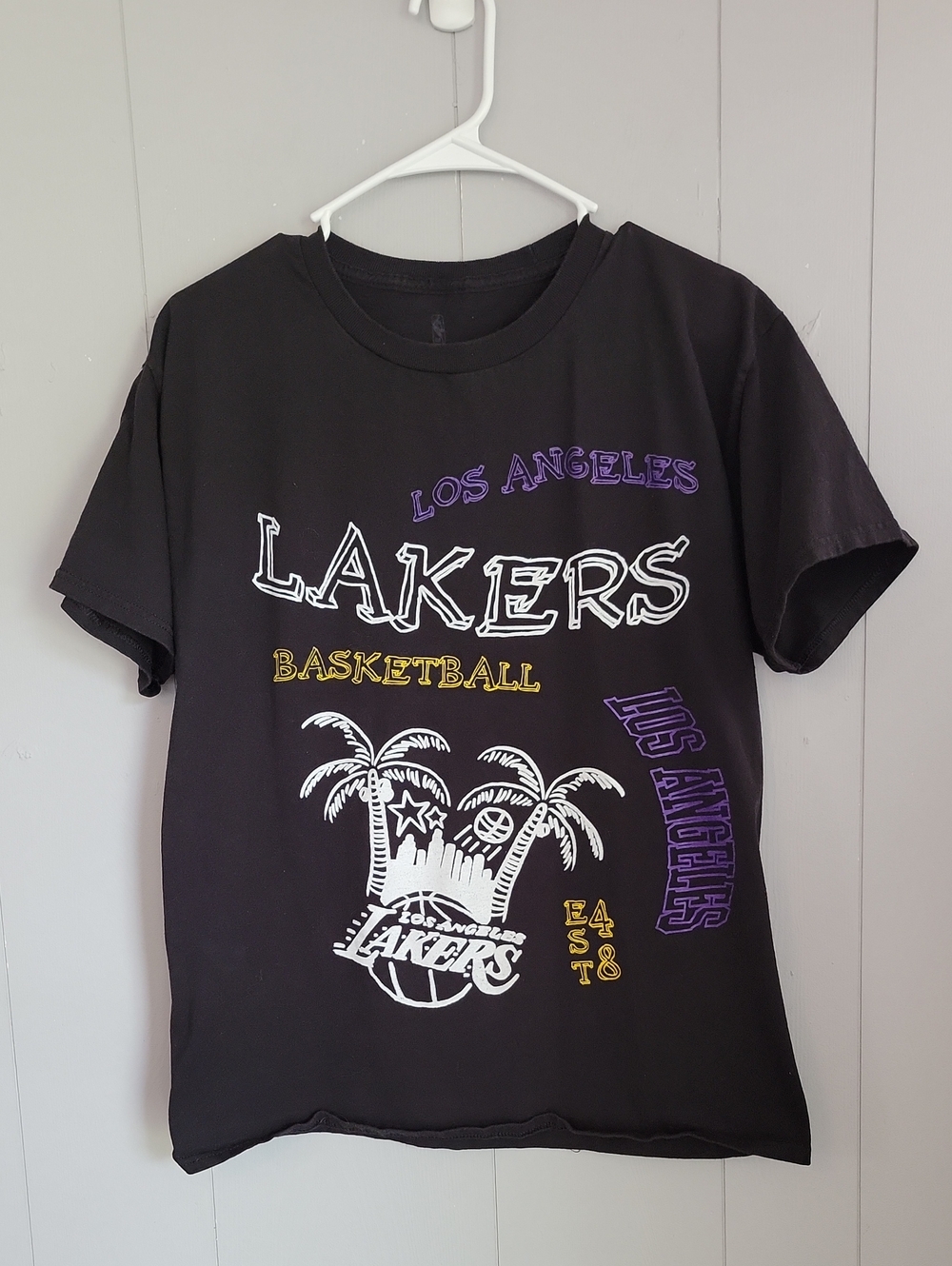 NBA Lakers Shirt Youth Medium Black Short Sleeve T-Shirt